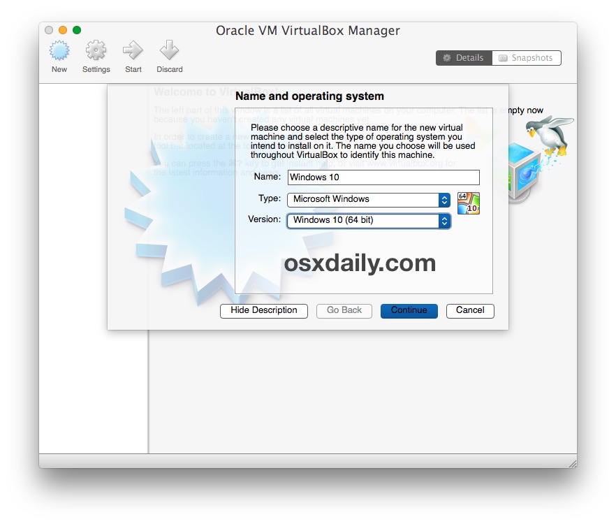 free virtual machine for osx